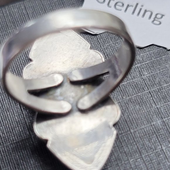 Antique PAUA Shell and STerling Silver Ring Navajo - Picture 7 of 12